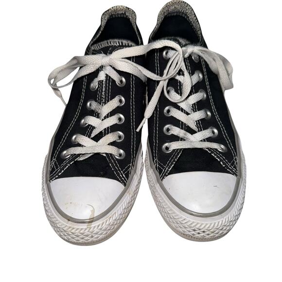 Converse Women’s Chuck Taylor All Star Double Tongue Black White Sneakers SZ 8 - Picture 2 of 9